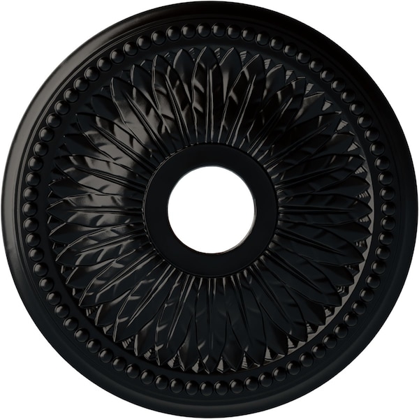 Ekena Millwork Bailey Ceiling Medallion (Fits Canopies up to 5 3/4"), 18"OD x 3 3/4"ID x 1 1/2"P, Jet Black CM18BIBLF - main